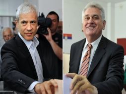 Los candidatos a la presidencia de Serbia, el conservador Tomislav Nikolic y el reformista Boris Tadic. AFP  /