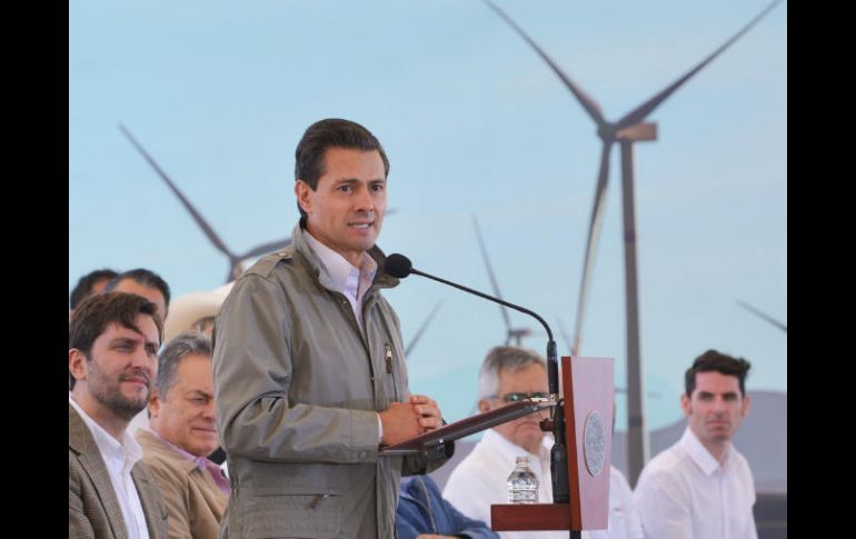 Peña Nieto estuvo en Coahuila para inaugurar el Parque ‘Eólica de Coahuila’. NTX / Presidencia