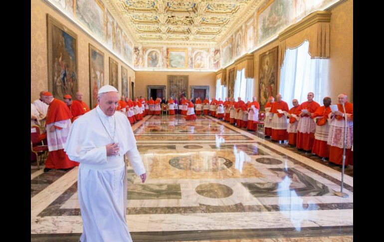 El Pontífice preside esta mañana un Consistorio ordinario, un encuentro con cardenales en el Palacio Apostólico del Vaticano. EFE / Osservatore Romano