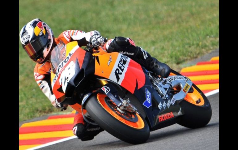 El motociclista Daniel Pedrosa se lleva la 'pole' en el último torneo para el Gran Premio de Italia. AFP  /