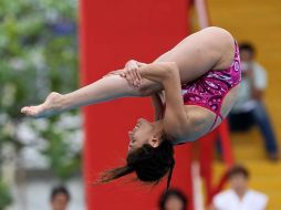 Paola Espinosa, durante la pasada serie FINA de clavados en Veracruz. MEXSPORT  /