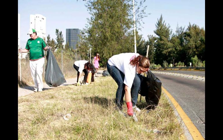 Brigadas urbanas limpian la basura de la avenida Patria. E. PACHECO  /