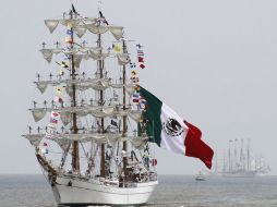 El buque mexicano “Cuauhtémoc” llega a Santo Domingo,para la celebración del Bicentenario de la Independencia de América. EFE  /