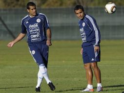 El defensa de Paraguay, Paulo Da Silva durante un entrenamiento de la Selección. AFP  /