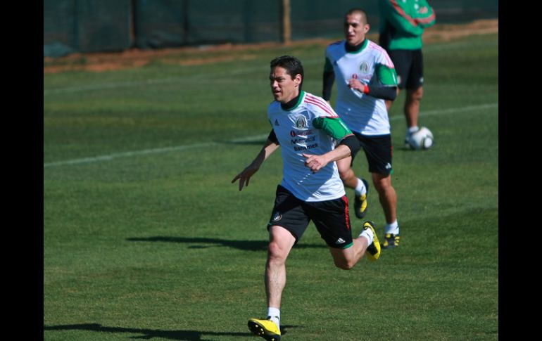 Guillermo Franco durante el entrenamiento de ayer con el Tricolor. JAMMEDIA  /