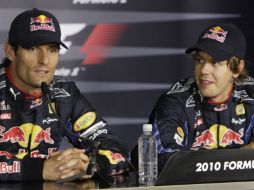 Mark Webber y Sebastian Vettel descartan tener diferencias. AP  /