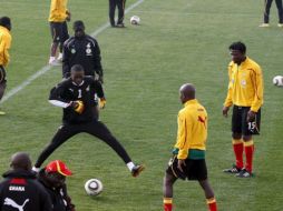 Los seleccionados de Ghana en entrenamientos, preparándose para sus enfrentamientos en el Mundial. EFE  /