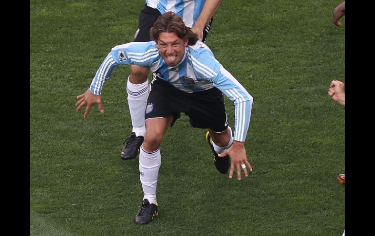 Gabriel Heinze anotó el gol de la vitoria de Argentina ante Nigeria. GETTYIMAGES  /