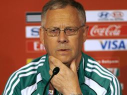 Lars Lagerback en conferencia admintió sentirse descepcionado por la derrota contra Argentina. REUTERS  /