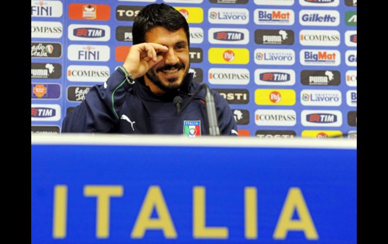 Gattuso dio ayer una rueda de prensa, previo al partido de mañana ante Paraguay. EFE  /