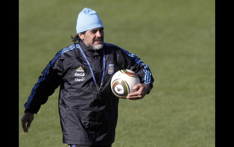 Diego Armando Maradona, entrenador de Argentina. REUTERS  /