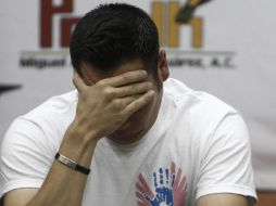 Alfredo Rodríguez, padre de uno de los niños muertos en la guardería, durante la rueda de prensa donde anuncia que acudirán a la ONU.AP  /