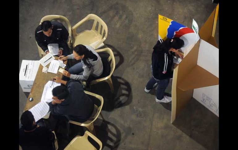 Aspecto de un centro de votación en Antioquia, Colombia. AFP  /