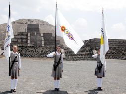 La última vez que se prendió el Fuego Nuevo en las pirámides de Teotihuacán, fue para Cartagena, Colombia. ESPECIAL  /