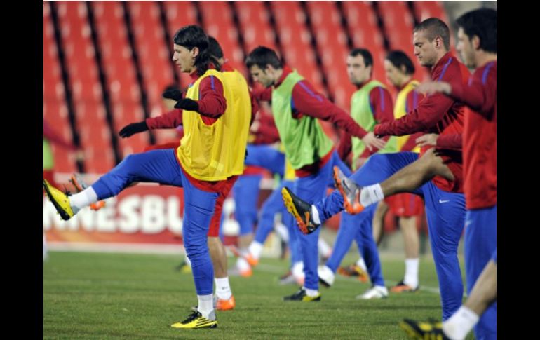 Los jugadores de la Selección de Serbia en preparación de entrenamientos. AFP  /