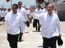 Felipe Calderón inauguró la Regata Bicentenario junto con el gobernador Fidel Herrera. EL UNIVERSAL  /