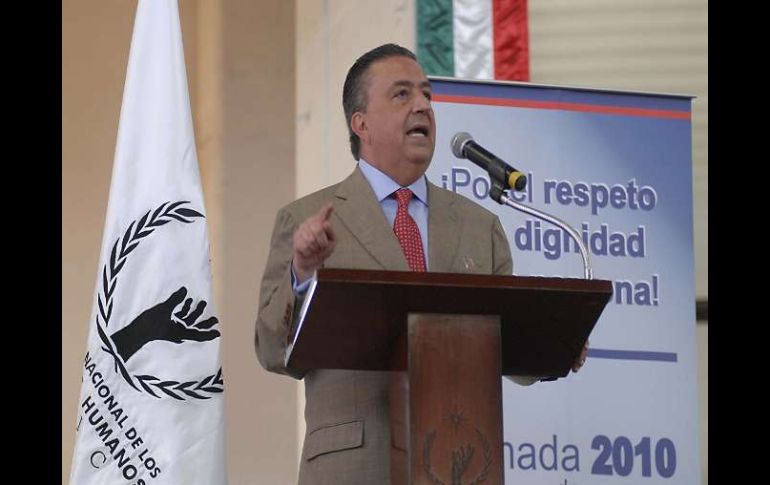 Fernando Gómez Mont durante el acto de presentación del Mecanismo Nacional de Prevención de la Tortura. NTX  /