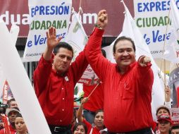 Por su parte Enrique Peña Nieto, también asistió al cierre de campaña de Javier Duarte. NTX  /