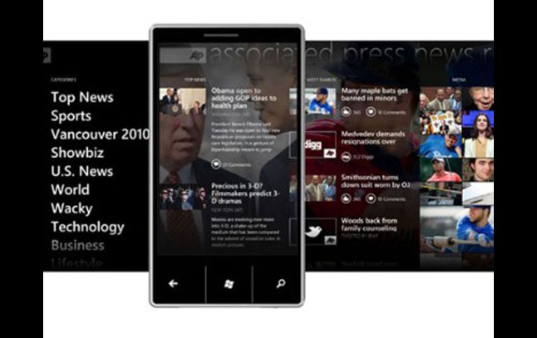 Windows Phone 7 dividirá la pantalla en cuadros que permiten un acceso más rápido a las funciones. ESPECIAL  /