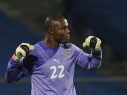 El portero Richard Kingson de la Selección de Ghana festejando su pase a cuartos de final en el Mundial de Sudáfrica. AFP  /