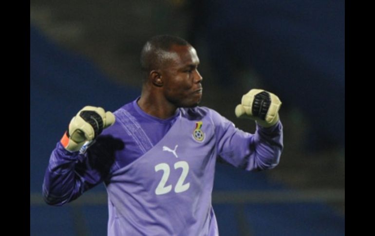 El portero Richard Kingson de la Selección de Ghana festejando su pase a cuartos de final en el Mundial de Sudáfrica. AFP  /