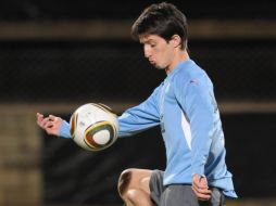 El jugador uruguayo Álvaro Fernández durante el entrenamiento. AFP  /