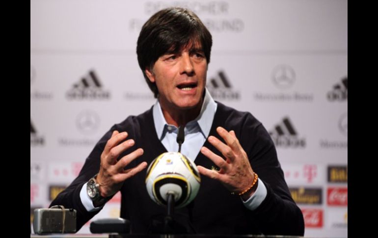 El entrenador de la Seleccion de Alemania, en la rueda de prensa de hoy. AFP  /