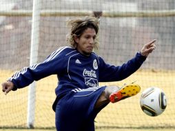 El jugador de la Selección de Paraguay Enrique Vera en el entrenamiento de hoy. REUTERS  /