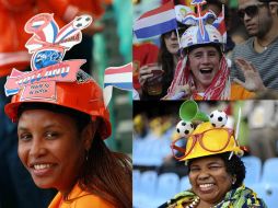 Aficionados usando el casco 'makarapa' . AFP  REUTERS  /