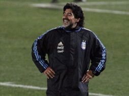 Diego Armando Maradona durante un entrenamiento de la Seleccion Argentina. AP  /