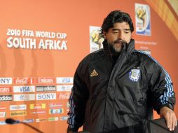 Diego Armando Maradona se encuentra confiado en pasaro sobre los alemanes y llegar a la Semifinal. AFP  /