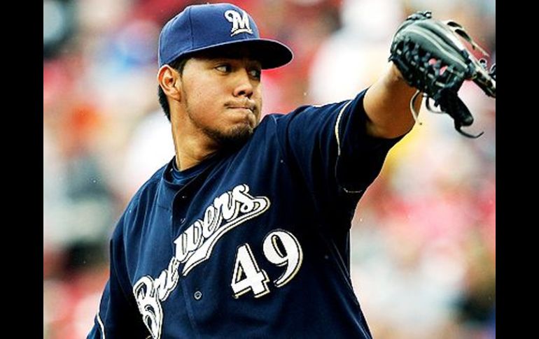 El lanzador mexicano de los Cerveceros de Milwaukee, Yovani Gallardo. ESPECIAL  /