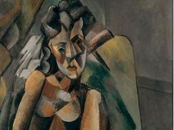 Una de las obras de la exposición de Pablo Picasso de 1909 titulado 'Femme Assise'. EFE  /