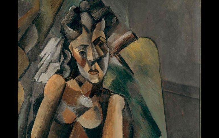 Una de las obras de la exposición de Pablo Picasso de 1909 titulado 'Femme Assise'. EFE  /