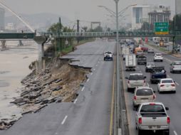 La avenida Constitución, ubicada a las orillas del Río Santa Catarina, fue arrasada por 'Alex'. NTX  /