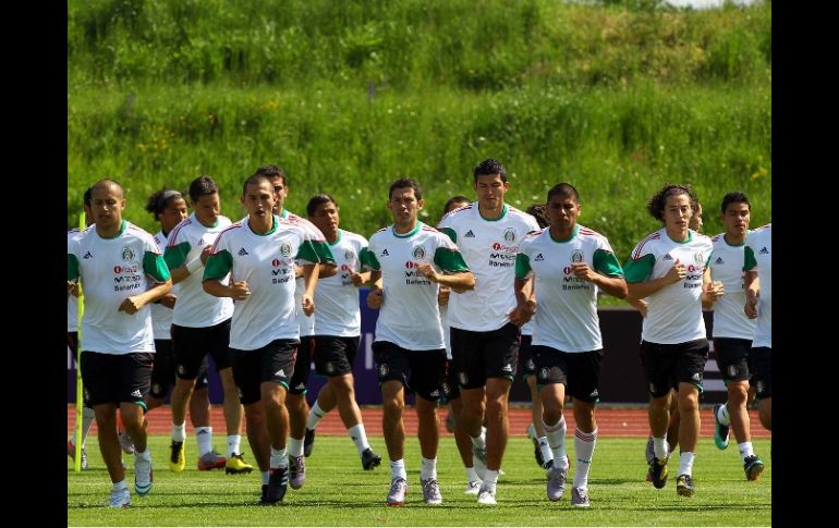 La Selección mexicana, durante un entrenamiento, antes de la eliminación durante el Mundial de Sudáfrica 2010. MEXSPORT  /