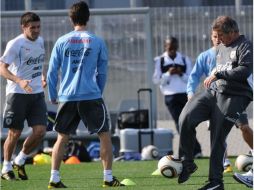 La Selección de Uruguay regresó hoy a los entrenamientos. AFP  /