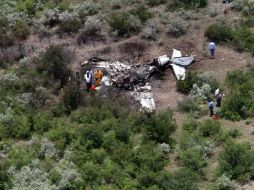 Restos de la avioneta que trasladaba al titular de Obras Públicas de Coahuila y al alcalde de Piedras Negras. EL UNIVERSAL  /