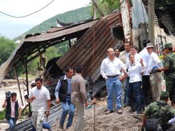 El Presidente constata en el municipio de Guadalupe, la afectación por las torrenciales lluvias que dejó el huracán “Alex”.EL UNIVERSAL  /