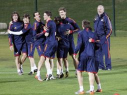 La Selección de España en una sesión de entrenamiento. EFE  /