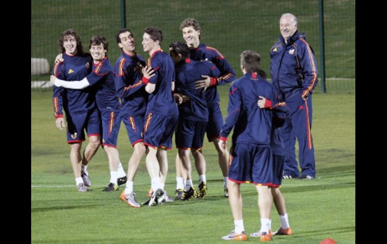 La Selección de España en una sesión de entrenamiento. EFE  /