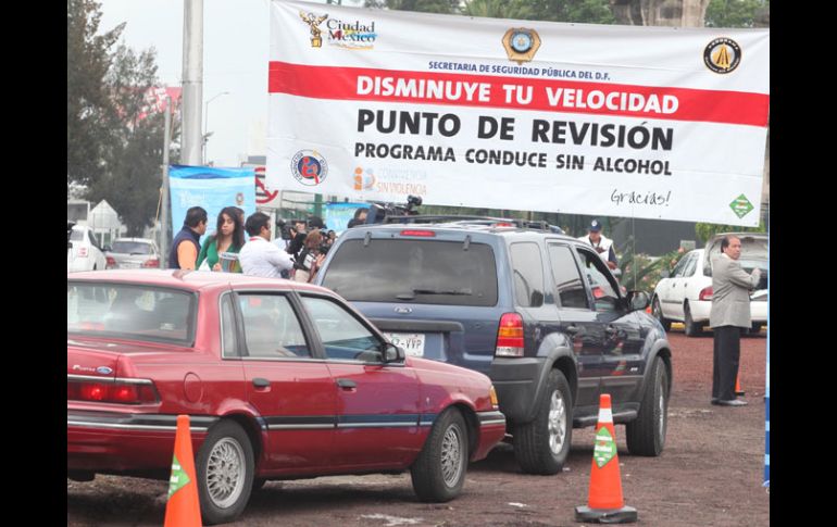 Aspecto de uno de los módulos instalados por la Secretaría de Seguridad Pública del programa “Conduce sin Alcohol”. EL UNIVERSAL  /