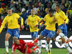 La Selección brasileña en su participación en el Mundial en el duelo ante los norcoreanos. NOTIMEX  /