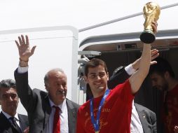 Iker Casillas en su llegada a Madrd. REUTERS  /