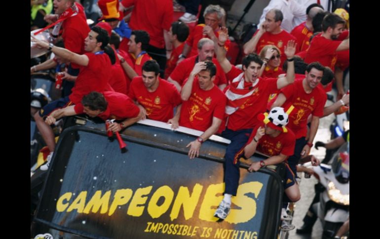 La Selección de España recorre las calles de Madrid para festejar la Copa del Mundo. REUTERS  /