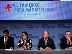 El Presidente Felipe Calderón anuncia la ampliación de cobertura de Once TV México a toda la República. EL UNIVERSAL  /