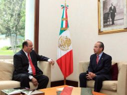 César Duarte, electo gobernador de Chihuahua, habla con el Presidente Felipe Calderón y le reitera su lealtad institucional. NTX  /