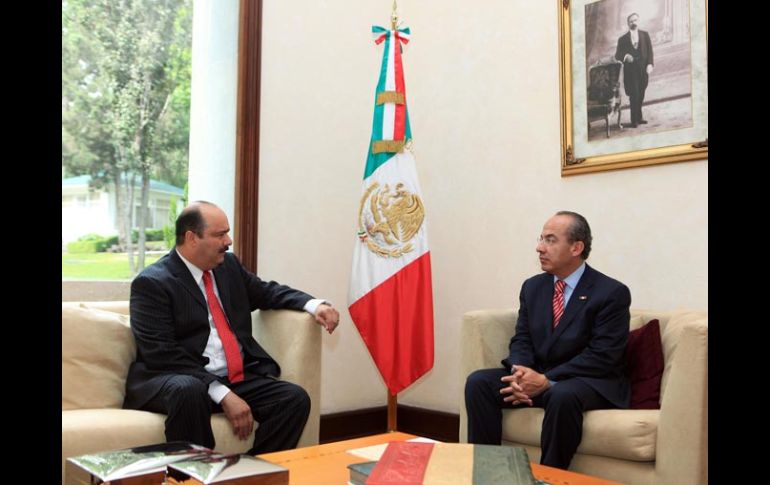 César Duarte, electo gobernador de Chihuahua, habla con el Presidente Felipe Calderón y le reitera su lealtad institucional. NTX  /