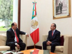 En la foto Felipe Calderón  con  el gobernador electo de Chihuahua, César Duarte. NTX  /