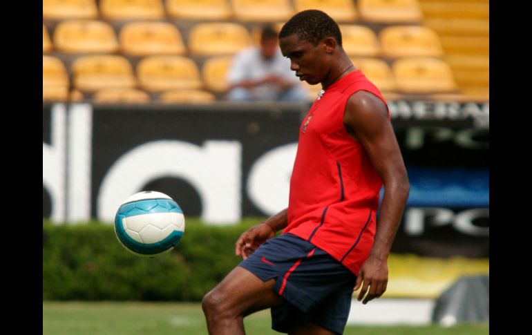 Samuel Eto'o durante un entrenamiento. JAMMEDIA  /